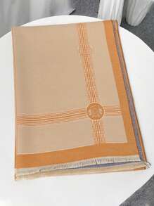 1 件女士秋冬仿羊毛时尚百搭空调披肩厚保暖围巾，适合日常使用