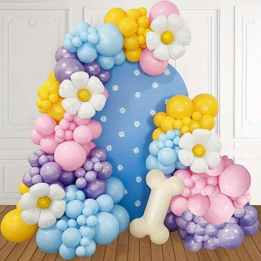 142 Chiếc Màu Tím Xanh Vàng Bong Bóng Cao Su Hoa Cúc Bóng Vòng Hoa Vòm Bộ Dành Cho Giới Tính Tiết Lộ Sinh Nhật Tiệc Cưới Chủ Đề Chó Nền đồ Trang Trí Quầy Bar Tại Nhà - Nhiều màu - Xem 1