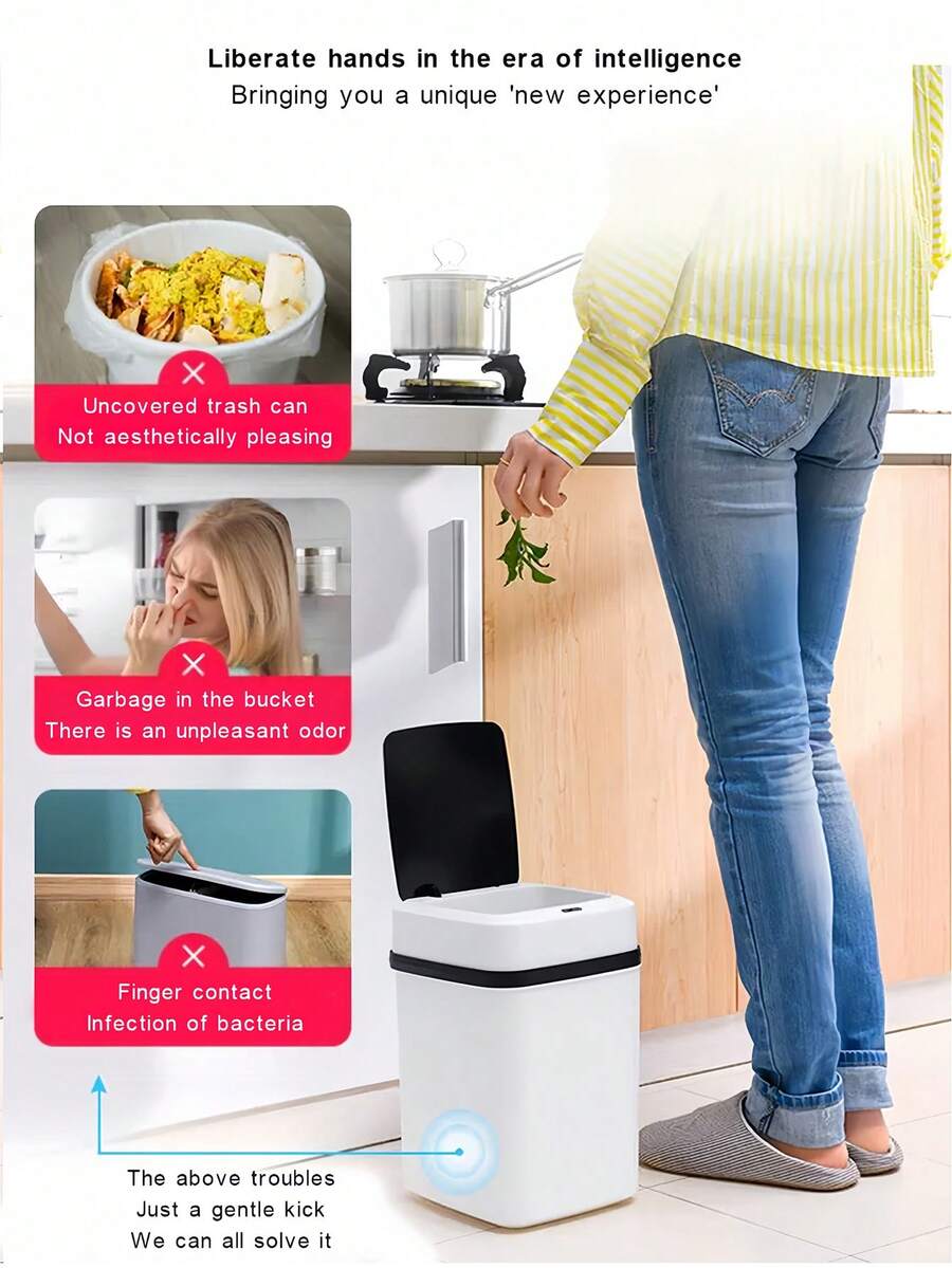 Intelligent Sensor Trash Can, For Kitchen, Bathroom, Living Room
