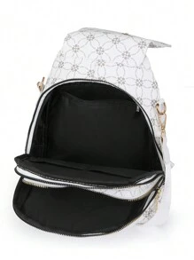 Stylish Large Capacity Women Travel Backpack - White - View 7