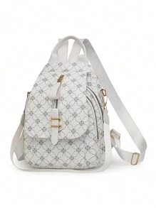 Stylish Large Capacity Women Travel Backpack - White - View 5