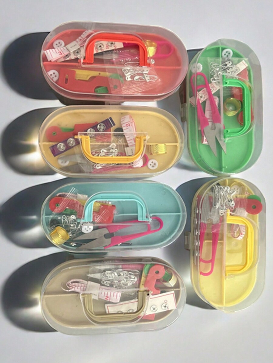 46/17/12/10/7pcs Sewing Needle & Thread Tool Set, Assorted Colors