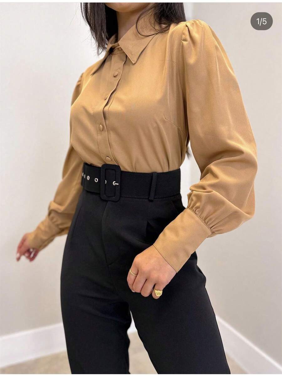 Women Blouses - Beige - View 1