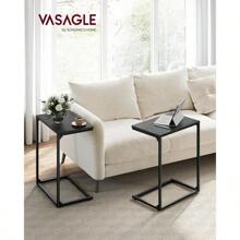VASAGLE C Shape End Table, Small Coffee Table For Couch Or Sofa, Industrial Side Table In Living Room, Bedroom, 13.8 X 21.7 X 26 Inches - Black - View 2