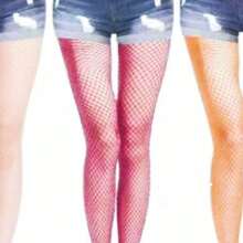 Vibrant Fishnet Stockings Multicolor Adult Sexy Fishnet Stockings - Red Violet - View 1