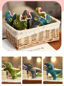 1 pieza Lindo colgante de llavero de peluche en forma de dinosaurio miniatura, muñeco de dinosaurio de peluche pequeño como regalo - Multicolor - Ver 4