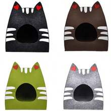 1 pieza Cama para gato de material de fieltro, portátil y adecuada para mascotas de hasta 8kg, disponible en 4 colores, para uso en todas las estaciones - Multicolor - Ver 4