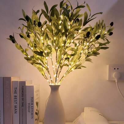 2 chiếc/1 chiếc Đèn ngủ LED mô phỏng cây ô liu, Đèn trang trí để bàn sinh nhật đám cưới tại nhà hình cây ô liu, Trang trí nhà cửa cho phòng khách, nhà bếp, phòng ngủ, Đèn trang trí cây nhân tạo