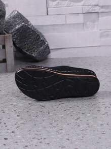 时尚舒适百搭软底一脚蹬坡跟凉鞋，适合户外穿着，女士厚底包头鞋 - 黑色 - 查看 6