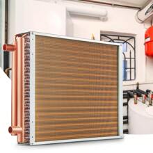 Heat Exchanger Water To Air, 18"X 20" With 3-Row 3/8" Copper Ports, 242 Aluminum Fins Heat Exchanger For Outdoor Wood Furnaces, Residential Heating And Cooling, And Forced Air Heating - 金色 - 查看 9