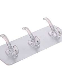 Clear Strong Wall Hook With Suction Cup For Kitchen 1/3/6 Hooks Bathroom Multipurpose - 白色 - 查看 4