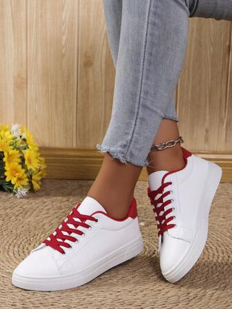 Women White Sneakers Summer New Breathable Versatile Korean Style Student Skateboard Casual Shoes