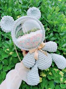 1 pieza de cuerda de tela metálica brillante e irisdecente de color morado claro para materiales de tejido y manualidades - Púrpura malva - Ver 10