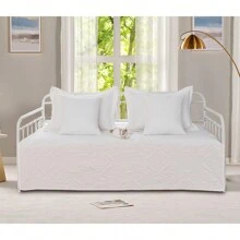 5-Piece Daybed Cover Set,Twin Cozy Daybed Bedding Sets For All Season Double Sided-Quilting Daybed Comforter Bedspread, Geometric Print Day Bed Cover Twin Bed With 4 Pillow Shams,39"X75"