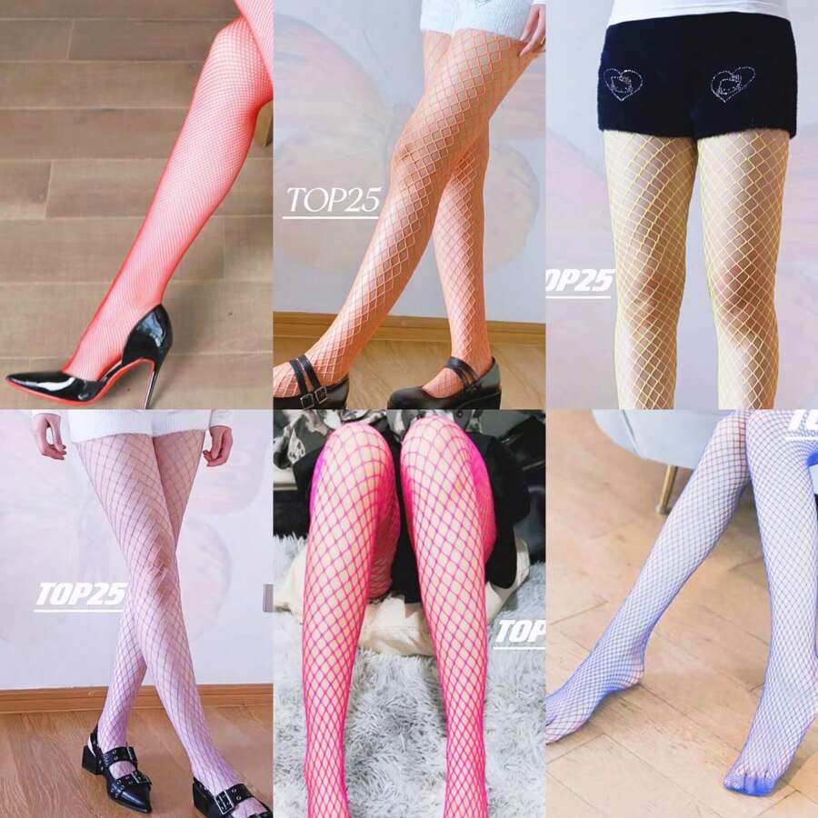 Vibrant Fishnet Stockings Multicolor Adult Sexy Fishnet Stockings - Black - View 1