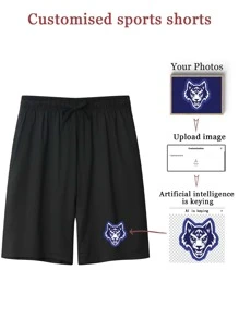 [Personalizado] Pantalones cortos deportivos de estilo novio personalizados para hombres - Eliminación de fondo de IA, secado rápido, transpirable, ligero y cómodo, adecuado para fitness y actividades al aire libre, diseño personalizado