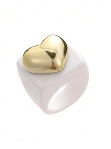 Cute Cartoon-Style Geometric Resin Acrylic Rings - Multicolor - View 12