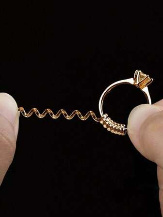 4pcs/8pcs -4 Different Models Of Clear Plastic Spring Invisible Ring Adjuster, Spiral Ring Size Adjustment Spring