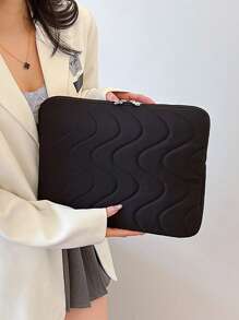 1 件简约时尚百搭纯色 PU 皮革材料,几何图案印花,大容量拉链开合方形包女士手提包,适合旅行、工作和度假,手提包 11 13 英寸便携式桌面保护袋,适用于 Mac Book HP ASUS 平板电脑手提包保护套 9-11 英寸兼容 Ipad Air 4 5 Pro 11 Mini 5 6 IPad 保护套兼容小米 5 三星华为 - 黑色 - 查看 6