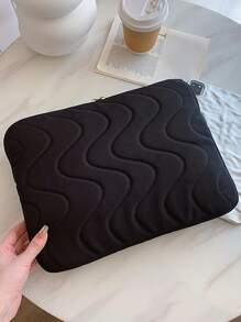 1 件简约时尚百搭纯色 PU 皮革材料,几何图案印花,大容量拉链开合方形包女士手提包,适合旅行、工作和度假,手提包 11 13 英寸便携式桌面保护袋,适用于 Mac Book HP ASUS 平板电脑手提包保护套 9-11 英寸兼容 Ipad Air 4 5 Pro 11 Mini 5 6 IPad 保护套兼容小米 5 三星华为 - 黑色 - 查看 12