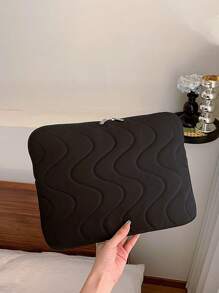 1 件简约时尚百搭纯色 PU 皮革材料,几何图案印花,大容量拉链开合方形包女士手提包,适合旅行、工作和度假,手提包 11 13 英寸便携式桌面保护袋,适用于 Mac Book HP ASUS 平板电脑手提包保护套 9-11 英寸兼容 Ipad Air 4 5 Pro 11 Mini 5 6 IPad 保护套兼容小米 5 三星华为 - 黑色 - 查看 10