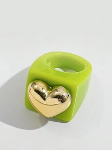 Cute Cartoon-Style Geometric Resin Acrylic Rings - Multicolor - View 13