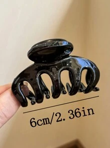 4 件/套女士时尚亮面黑色、白色、半透明和果冻色 6 厘米/2.36 英寸爪夹发饰，优雅、简约，适合日常使用、休闲、派对、通勤、度假、洗脸和化妆，猫耳发夹发夹发夹发夹发夹秋冬 - 彩色 - 查看 4