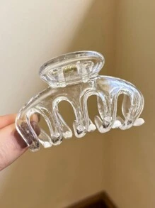 4 件/套女士时尚亮面黑色、白色、半透明和果冻色 6 厘米/2.36 英寸爪夹发饰，优雅、简约，适合日常使用、休闲、派对、通勤、度假、洗脸和化妆，猫耳发夹发夹发夹发夹发夹秋冬 - 彩色 - 查看 7