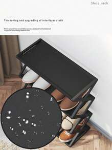 Zapatero de 4 niveles Estante De Zapatos 4 Niveles Zapatera 42cm De Ancho Organiza , organizador de almacenamiento de zapatos desmontable de múltiples capas - Negro - Ver 7