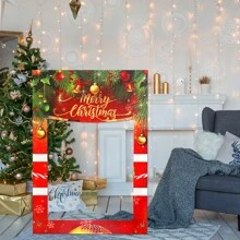 1 件 19*27 英寸圣诞照片亭道具框架派对用品 - 圣诞快乐新年派对装饰品，圣诞节 - 紅色 - 查看 6