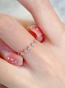 1pc Ins-Style Four-Leaf Clover Silver Ring, 925 Sterling Silver Women Fashion Elegant Minimalist Luxury French Style Small Ring, Suitable For Women Daily Commute, Valentine, Birthday Gift