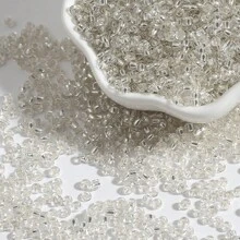 3mm-30g/900pcs,Glass Seed Beads Bulk,Small Craft Beads,Small Beads,Transparent Silver Lined Small Round Pony Beads Bulk For Jewelry Making,Loose Spacer Beads For Jewelry Making Supplies,DIY Crafts Necklace