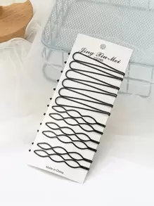 12pcs Geometric Clips (Paper Card Is For Display Purposes Only) (Slight Paint Chipping Due To Spray Paint Process Is Normal) Hair Clips Hair Claws Hair Slide Hair Barrettes, School Stuff, Hair Accessories, Head Accessories, Hairpin - Black - View 1