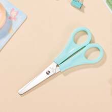 1 pieza Tijeras azules con regla, tijeras DIY para oficina y manualidades para estudiantes - Azul menta - Ver 3