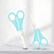 1 pieza Tijeras azules con regla, tijeras DIY para oficina y manualidades para estudiantes - Azul menta - Ver 1