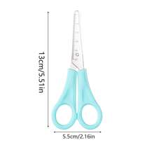 1 pieza Tijeras azules con regla, tijeras DIY para oficina y manualidades para estudiantes - Azul menta - Ver 2