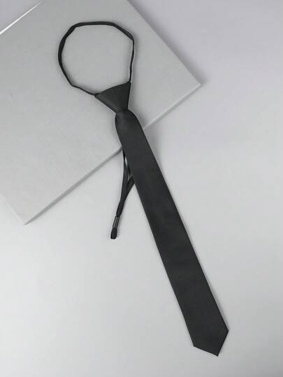 1pc Plain Color Light-Weight Business Casual Woven Fabric Necktie, All-SeasonMen Necktie