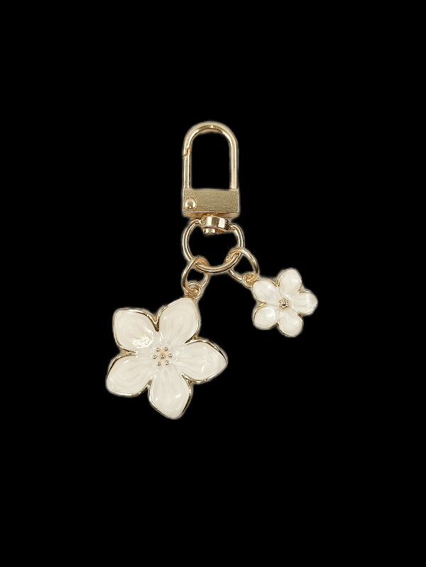 HAILIAN 1pc Alloy Material Cherry Blossom Shaped Lightweight Keychain With ID Tag, Suitable For Bag Pendant, Car Keys, Couples Birthday Gift