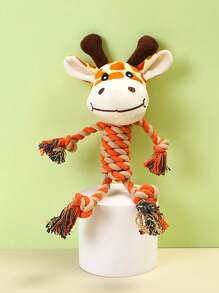 1 件装绳索宠物毛绒咀嚼玩具卡通动物形状狗狗自玩解闷配件，仅供宠物使用 - 彩色 - 查看 15