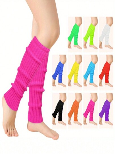 1 Pair Of Knitted Leg Warm Women, Solid Non-Slip Winter Ballet Leg Sleeve Leg Cover