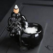 Backflow Incense Burner, Sandalwood Ceramic Incense Holder With Incense Cones Gifts Birthday Graduation