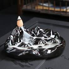 Backflow Incense Burner, Sandalwood Ceramic Incense Holder With Incense Cones Gifts Birthday Graduation