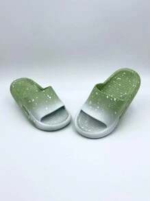 1 đôi dép đế bằng chống trượt kiểu ombre cho trẻ em, thích hợp sử dụng trong nhà/ngoài trời, nhà cửa, phòng tắm, mùa hè. - màu xanh lá - Xem 9
