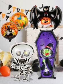 5 cái/bộ Bóng bay lá ngôi nhà ma ám Halloween, bao gồm quan tài, đầu lâu, dơi, bóng bay chúc mừng Halloween, thích hợp cho bữa tiệc Halloween, bầu không khí đáng sợ, cuộc diễu hành Halloween, trang trí ngoài trời trong nhà cosplay Halloween - Nhiều màu - Xem 3