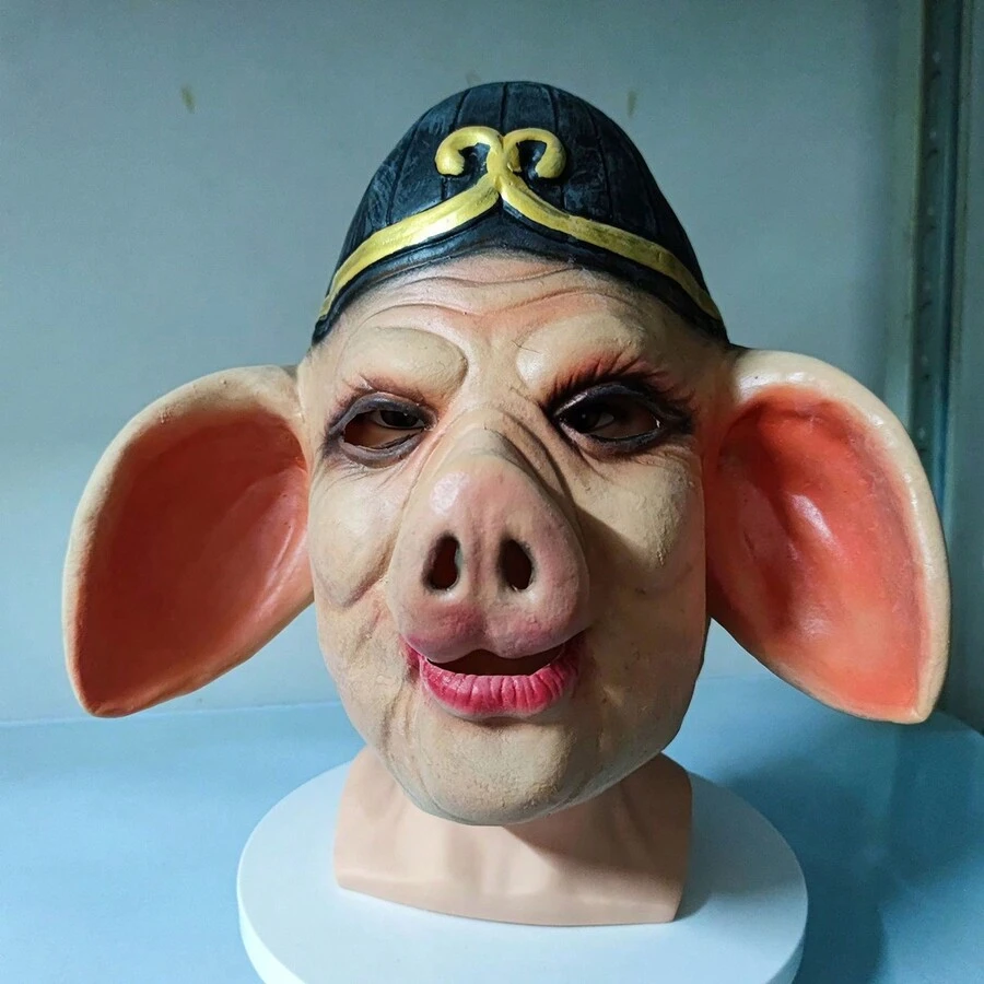 Party Pig Head Mask Prop For Festivals, Photo Ops & Gatherings - Black - View 1