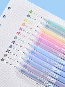 1 Bộ 12 Bút Bi Trong Suốt Màu Mờ, Đầu 0.5 Mm, Học Sinh/Sử Dụng Hàng Ngày - Nhiều màu - Xem 1