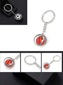 1PC旋转小篮球足球棒球钥匙扣金属球钥匙扣礼物户外背包也可使用 - 彩色 - 查看 3