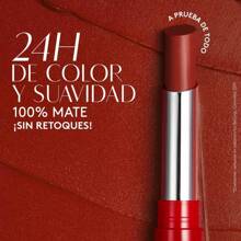 Lapiz labial en Barra Mate COLORFIX 24hrs Esika, Tono Pimienta Caliente mantiene tus labios suaves e hidratados - Rojo Realeza - Ver 3