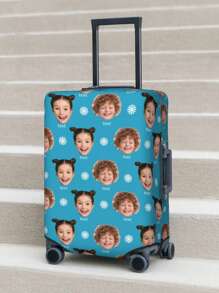 1pc Custom Luggage Cover With Face Personalized Luggage Cover Add Your Own Name Photo Text Double-Sided Different Design Travel Suitcase Case Protector Elastic Washable Baggage Covers - Multicolor - View 9