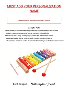 1 Dụng cụ âm nhạc 8 nốt bằng gỗ thủ công tùy chỉnh, lý tưởng cho quà tặng kỷ niệm ngày lễ, dụng cụ cầm tay 8 nốt, đồ chơi bằng gỗ tương tác đánh thức phối hợp tay-não, quà tặng ngày trẻ em - Nhiều màu - Xem 6